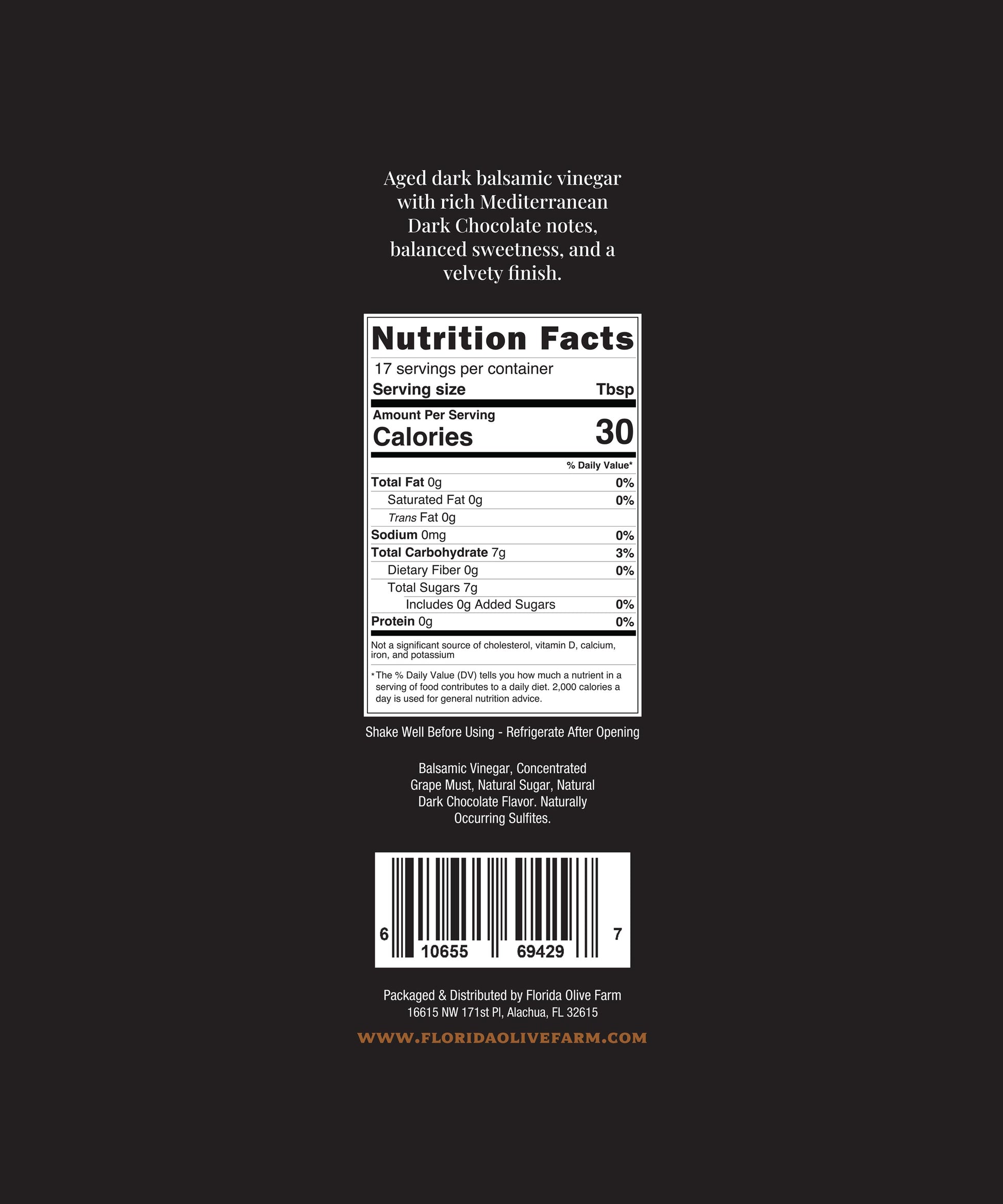 Dark Chocolate Barrel-Aged Balsamic Vinegar